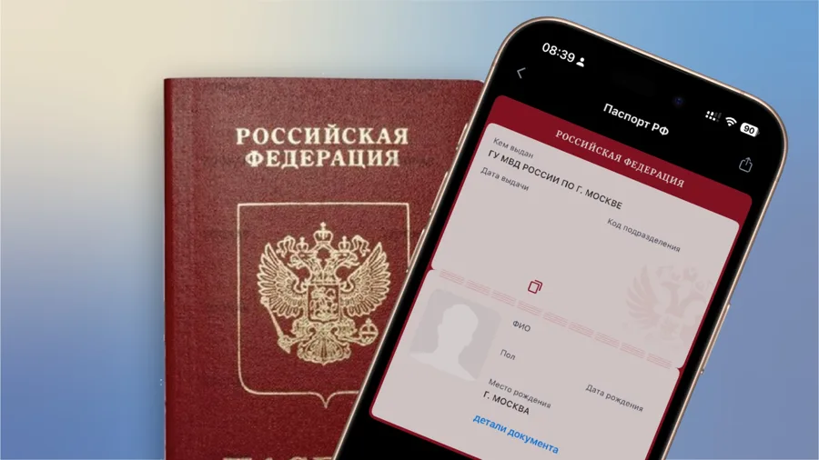 Паспорт и смартфон для идентификации